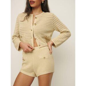 REFORMATION Charlotte Knit Button Shorts Size Large NEW New with tags
